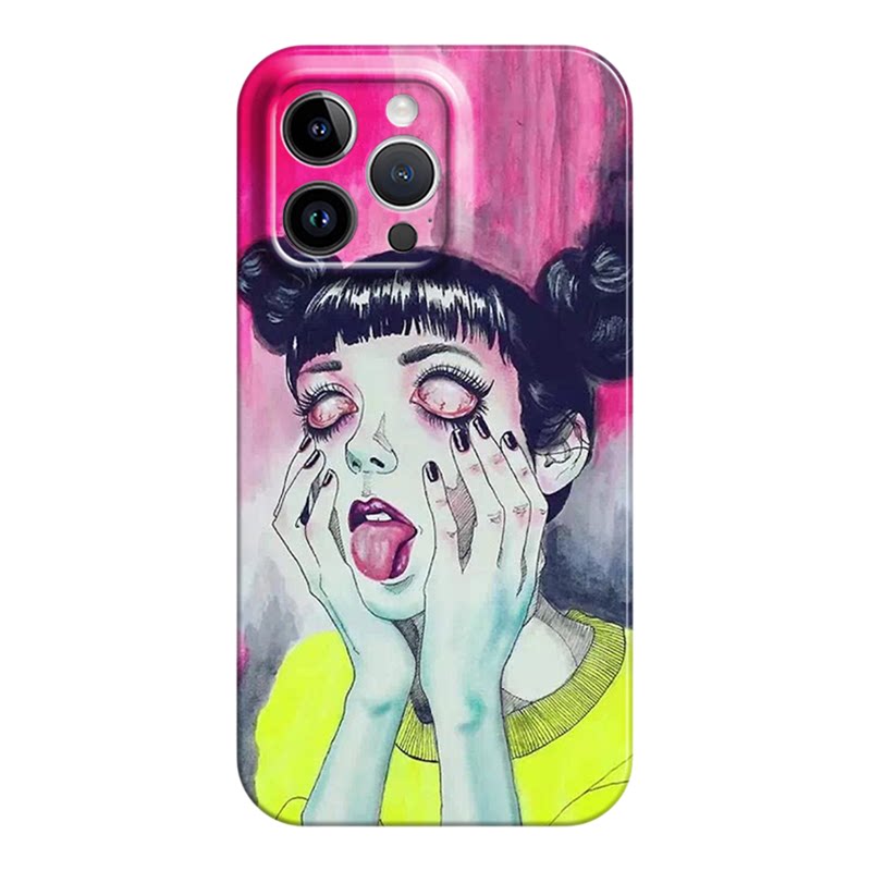 土酷搞怪少女适用iphone17promax菲林手机壳苹果16华为p70mate60vivos20x300软红米k80note14小米15一加13t硬
