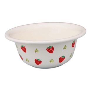 珐琅搪瓷小盆米饭碗草莓碗老式铁瓷碗家用儿童饭碗汤碗面碗耐高温