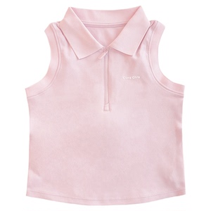claragirls|女童运动polo背心凉感无袖T恤2026春夏儿童网球训练服