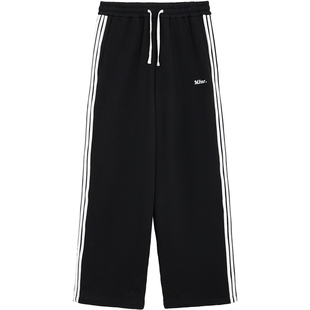 MLMR男装冬季宽松字母美式复古三条杠运动卫裤休闲裤长裤裤子男士