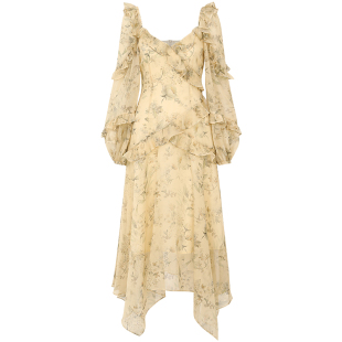 从那以后法式雪纺碎花裙秋冬长裙高级感穿搭裙子长袖连衣裙女秋季