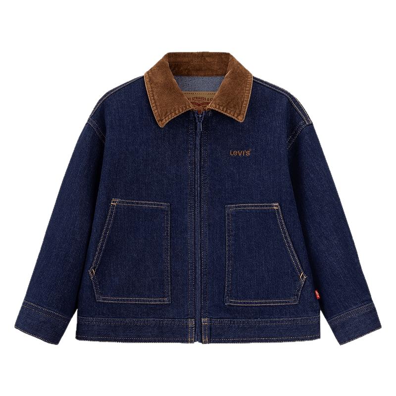 Levi's 李维斯儿童翻领牛仔夹克春秋男女中大童宽松拉链工装外套