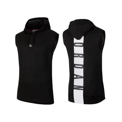 纯棉无袖连帽篮球训练背心透气
