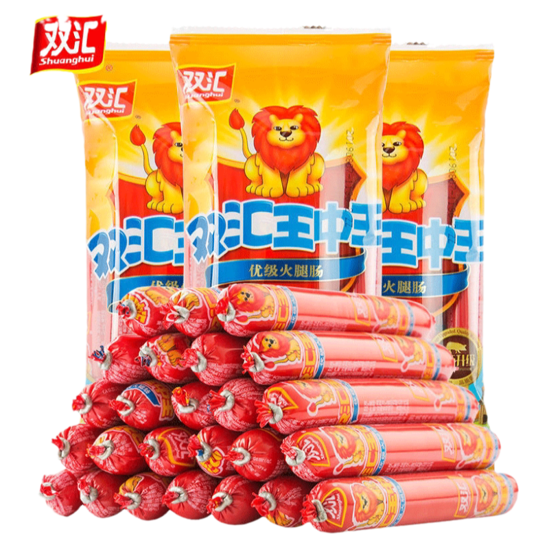 双汇王中王火腿肠240g/袋香肠肉类休闲零食泡面搭档大肉块玉米肠