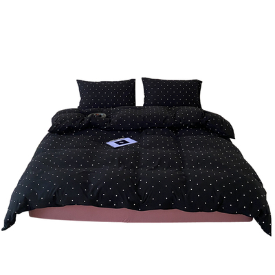 母婴级超柔黑色针织全棉被套枕套