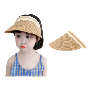 儿童防晒帽夏季大帽檐遮阳空顶帽草帽女童宝宝太阳帽女孩鸭舌帽子