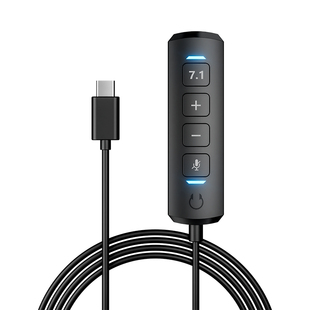 西伯利亚U11游戏耳机外置声卡3.5转TYPE-C免驱动专业7.1通用USB