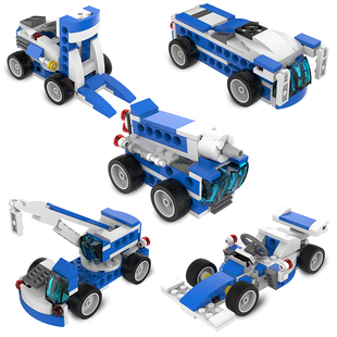 robotmake途道tudao趣味积木汽车飞机弹力争霸小颗粒拼装男孩玩具