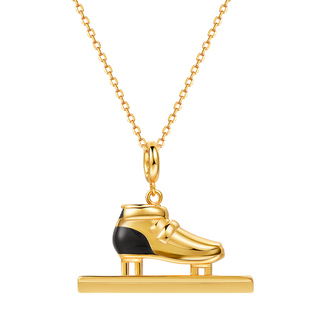 短道速滑小金靴项链女小众设计吊坠原创情侣礼物运动风饰品梵誓