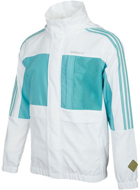 Adidas/阿迪达斯正品男子户外梭织连帽运动风衣外套 H55262