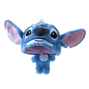 迪士尼史迪仔奇帽子女冬玩偶毛绒帽显脸小耳朵会动护耳套头雷锋帽