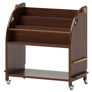 全实木儿童书架移动书柜小推车置物架多功能落地收纳阅读绘本架子