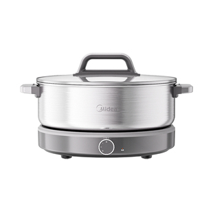 美的火锅电热锅0涂层不锈钢分体式家用多功能新款电煮锅电炒锅G1