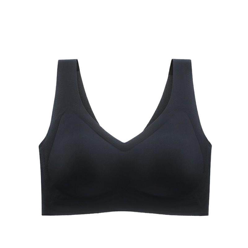 乳胶无痕运动内衣女果冻条美背小胸聚拢无钢圈防下垂背心式文胸罩