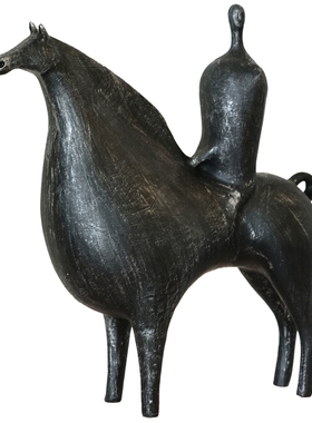 手工刷银骏马，优质天然树脂