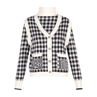 傲丝度高领内搭针织衫女冬装新款V领无袖毛衣马甲背心两件套