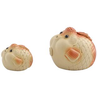 紫砂茶宠摆件精品可养茶具配件茶盘摆件可爱女茶玩招财进宝泡泡鱼