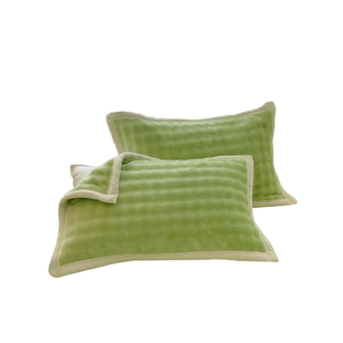 秋冬泡泡绒枕巾一对装加厚绑带款防滑可机洗防头油保暖枕头巾单只