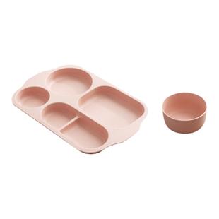 家用宝宝餐盘套装卡通可爱学生儿童小麦秸秆餐具分格防摔辅食饭盘