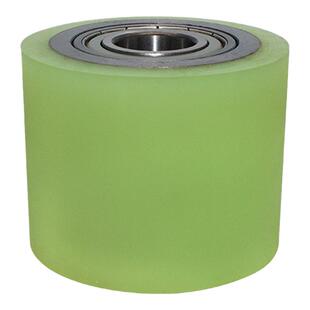 pu外径100双轴承从动胶轮输送带无动力聚氨酯包胶滚托辊导轮筒