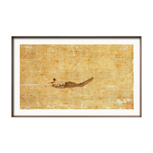 南宋马远寒江独钓图挂画新中式书房茶室禅意装饰画中国风轻奢壁画