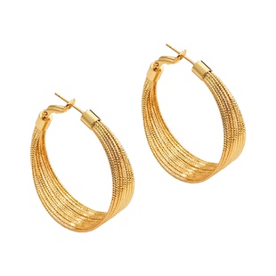 2025新款多层叠加麻花纹素圈耳饰小众独特夸张耳环高级感气质耳圈