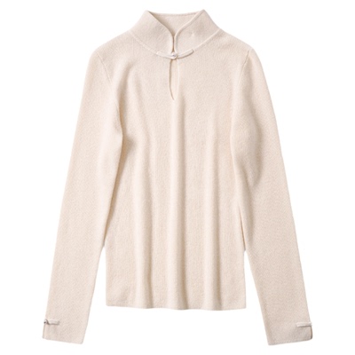 新中式百搭长袖羊绒打底衫女