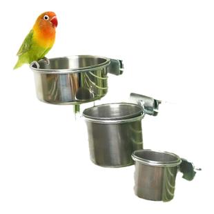鹦鹉鸟类不锈钢碗鹩哥八哥站架站杆用可固定食盒食槽食杯食盆水杯