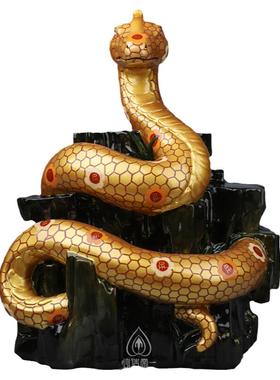 心造十二生肖蛇佛像汉白玉摆件