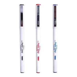 晨光GP1390签字笔半针管白色笔壳小白中性笔0.5mm简约高颜值学生考试水笔商务办公碳素小白杆黑笔教师批改红