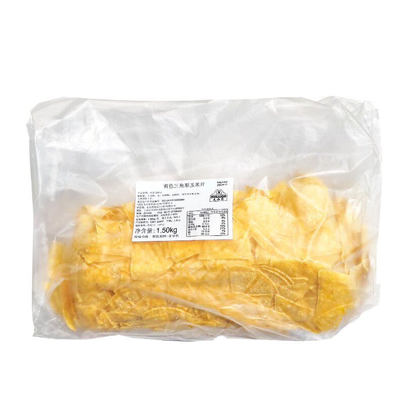 麦西恩黄色三角形玉米片1.5kg*4包 商用墨西哥油炸冷冻玉米脆薄片