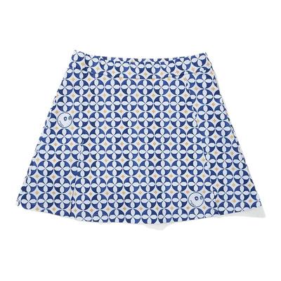 2025韩国新款MALBON高尔夫女装短裙夏季运动时尚配色图案半身裙女