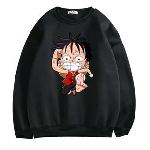 海贼王卫衣加绒路飞艾斯学生动漫长袖秋冬保暖航海王周边衣服外套
