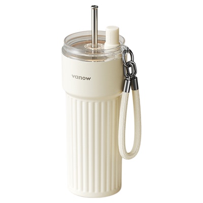 Vanow吸管保温杯大容量陶瓷水杯