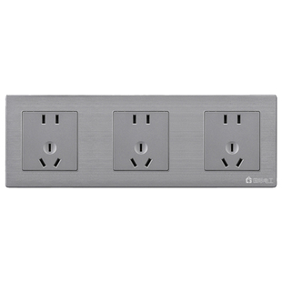 国际电工86型连体插座带开关联排插座带网络暗装灰色多孔分控开关