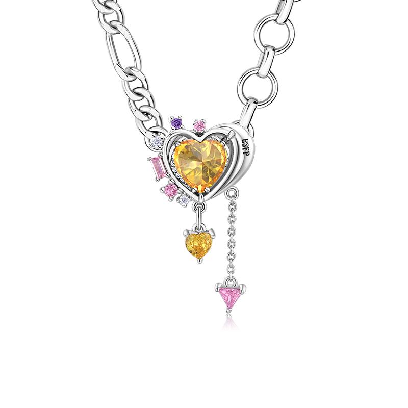 设界吊坠可拆变耳饰锆石吊坠项链