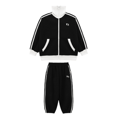 派町童装男童套装2025新款儿童加厚加绒运动两件套秋冬款男孩保暖