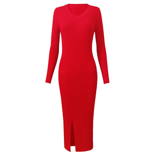 日常少女毛衣裙显高显瘦紧身包臀打底裙晚宴会礼服优雅针织连衣裙