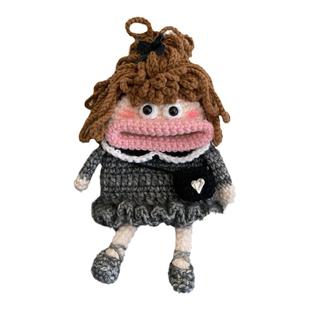 香肠嘴大嘴钥匙包手工编织diy毛线钩针可爱网红车载创意挂件成品