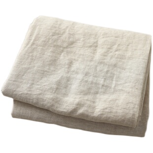 新货法国纤维9支重磅麻布水洗雨露麻无染色被套床单纯色透气厚实