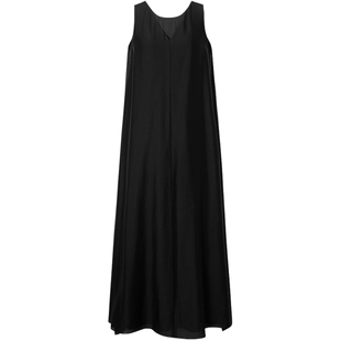 伊芙丽侧开叉高莱赛尔连衣裙女夏透感不收腰宽松女装2025夏装新款