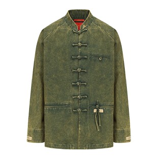 碧海潮生【翡翠】秋冬新款中国风国潮新中式雪花水洗做旧唐装外套