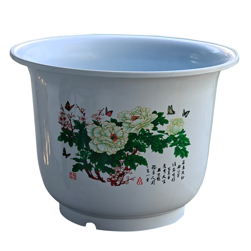 玉兰花盆耐用圆形加大加厚仿陶瓷树脂塑料绿萝月季盆栽环保大花盆