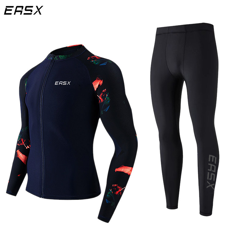 Easx长袖防晒泳衣潜水服男冲浪服