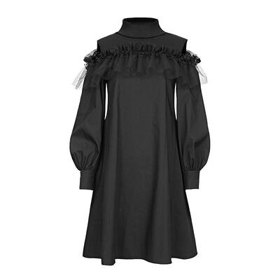 s.deer半高领蕾丝连衣裙