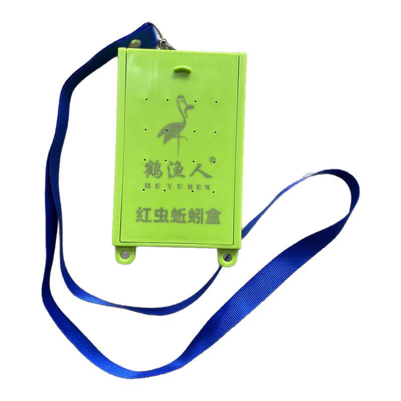 新款传统钓蚯蚓盒挂脖塑料透气