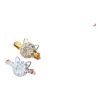 时来运转招财猫戒指开口可调节