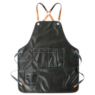 餐饮专用防水围裙定制logo烘焙火锅蛋糕宠物店防油时尚软皮工作服