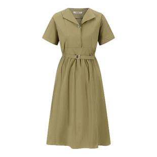 DTLANDO秋季女装简约大方收腰西装领中长款连衣裙子