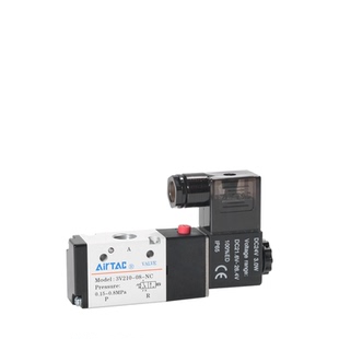 亚德客电磁阀两位三通电子气阀常闭3V110-06/3V210-08/3V310-10NC